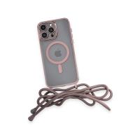 Newface iPhone 12 Pro Kılıf Divo Lazer Askılı Magsafe Kapak - Pembe