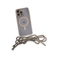 Newface iPhone 12 Pro Max Kılıf Divo Lazer Askılı Magsafe Kapak - Gold