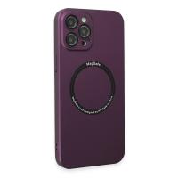 Newface iPhone 12 Pro Kılıf Jack Magneticsafe Lens Silikon - Mürdüm