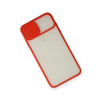 Newface iPhone XS Max Kılıf Palm Buzlu Kamera Sürgülü Silikon - Kırmızı