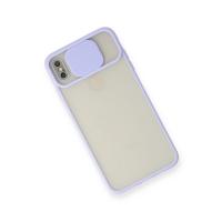 Newface iPhone XS Max Kılıf Palm Buzlu Kamera Sürgülü Silikon - Lila