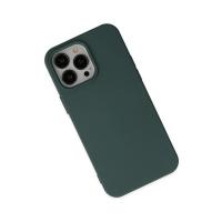 Newface iPhone 14 Pro Kılıf Nano içi Kadife Silikon - Koyu Yeşil