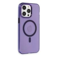 Newface iPhone 14 Pro Max Kılıf Tron Şeffaf Magsafe Kapak - Derin Mor