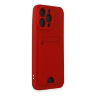 Newface iPhone 14 Pro Max Kılıf Kelvin Kartvizitli Silikon - Kırmızı