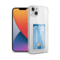 Newface iPhone 14 Plus Kılıf Kart Şeffaf Silikon - Şeffaf