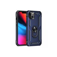 Newface iPhone 14 Plus Kılıf Sofya Yüzüklü Silikon Kapak - Lacivert