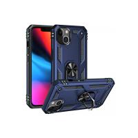 Newface iPhone 14 Plus Kılıf Sofya Yüzüklü Silikon Kapak - Lacivert