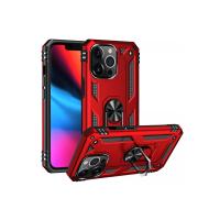 Newface iPhone 14 Pro Kılıf Sofya Yüzüklü Silikon Kapak - Kırmızı