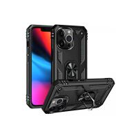 Newface iPhone 14 Pro Max Kılıf Sofya Yüzüklü Silikon Kapak - Siyah