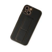 Newface iPhone 14 Plus Kılıf Coco Deri Standlı Kapak - Siyah