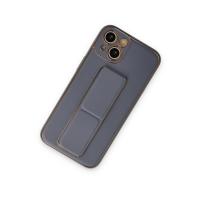 Newface iPhone 14 Plus Kılıf Coco Deri Standlı Kapak - Gri