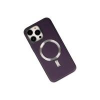 Newface iPhone 14 Pro Max Kılıf Coco Deri Magneticsafe Silikon - Derin Mor