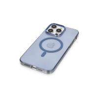 Newface iPhone 13 Pro Max Kılıf Tron Şeffaf Magsafe Kapak - Mavi