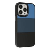 Newface iPhone 14 Pro Max Kılıf King Kapak - Mavi-Siyah