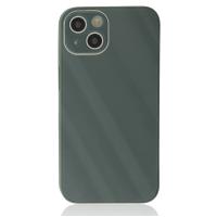 Newface iPhone 14 Plus Kılıf Glass Kapak - Koyu Yeşil