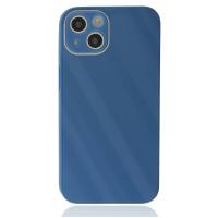 Newface iPhone 14 Plus Kılıf Glass Kapak - Mavi
