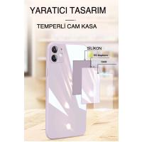 Newface iPhone 14 Pro Max Kılıf Glass Kapak - Bordo