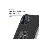 Newface iPhone 12 Pro Kılıf Elit Yüzüklü Kapak - Siyah