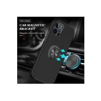 Newface iPhone 12 Pro Kılıf Elit Yüzüklü Kapak - Siyah