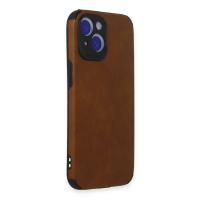 Newface iPhone 15 Kılıf Loop Deri Silikon - Kahverengi