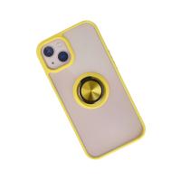 Newface iPhone 15 Kılıf Montreal Yüzüklü Silikon Kapak - Sarı