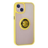 Newface iPhone 15 Kılıf Montreal Yüzüklü Silikon Kapak - Sarı
