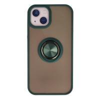 Newface iPhone 15 Kılıf Montreal Yüzüklü Silikon Kapak - Yeşil