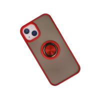 Newface iPhone 15 Kılıf Montreal Yüzüklü Silikon Kapak - Kırmızı