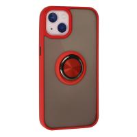 Newface iPhone 15 Kılıf Montreal Yüzüklü Silikon Kapak - Kırmızı