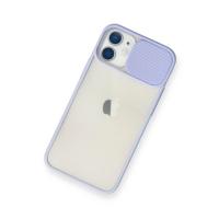 Newface iPhone 11 Kılıf Palm Buzlu Kamera Sürgülü Silikon - Lila