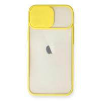 Newface iPhone 11 Kılıf Palm Buzlu Kamera Sürgülü Silikon - Sarı