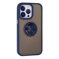 Newface iPhone 15 Pro Max Kılıf Montreal Yüzüklü Silikon Kapak - Lacivert