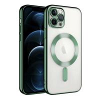 Newface iPhone 14 Pro Max Kılıf Kross Magneticsafe Kapak - Koyu Yeşil