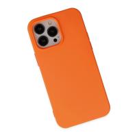 Newface iPhone 15 Pro Kılıf Nano içi Kadife Silikon - Turuncu