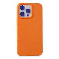 Newface iPhone 15 Pro Max Kılıf Nano içi Kadife Silikon - Turuncu