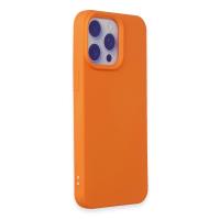 Newface iPhone 15 Pro Max Kılıf Nano içi Kadife Silikon - Turuncu