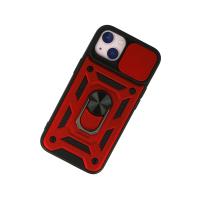 Newface iPhone 15 Kılıf Pars Lens Yüzüklü Silikon - Kırmızı