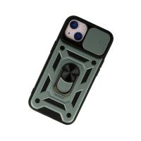 Newface iPhone 15 Kılıf Pars Lens Yüzüklü Silikon - Yeşil