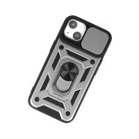 Newface iPhone 15 Kılıf Pars Lens Yüzüklü Silikon - Gümüş