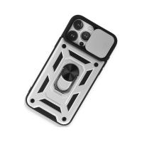 Newface iPhone 15 Pro Kılıf Pars Lens Yüzüklü Silikon - Gümüş