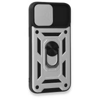 Newface iPhone 15 Pro Kılıf Pars Lens Yüzüklü Silikon - Gümüş