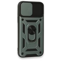 Newface iPhone 15 Pro Max Kılıf Pars Lens Yüzüklü Silikon - Yeşil