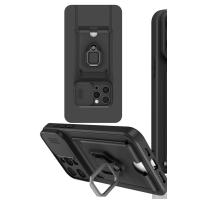 Newface iPhone 15 Pro Kılıf Zuma Kartvizitli Yüzüklü Silikon - Siyah