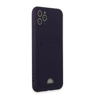 Newface iPhone 11 Pro Max Kılıf Kelvin Kartvizitli Silikon - Derin Mor