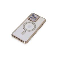 Newface iPhone 15 Pro Kılıf Joke Simli Magneticsafe Kılıf - Gold