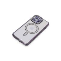 Newface iPhone 15 Pro Kılıf Joke Simli Magneticsafe Kılıf - Derin Mor