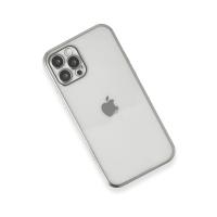 Newface iPhone 12 Pro Max Kılıf Razer Lensli Silikon - Gümüş