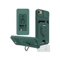 Newface iPhone 7 Kılıf Zuma Kartvizitli Yüzüklü Silikon - Yeşil