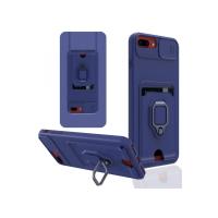 Newface iPhone 7 Plus Kılıf Zuma Kartvizitli Yüzüklü Silikon - Lacivert