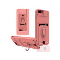 Newface iPhone 7 Plus Kılıf Zuma Kartvizitli Yüzüklü Silikon - Pembe